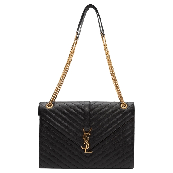 MSRP $3200 LIKE NEW! YSL SAINT LAURENT ENVELOPE LARGE MATELASSÉ GRAIN DE POUDRE - Picture 11 of 16